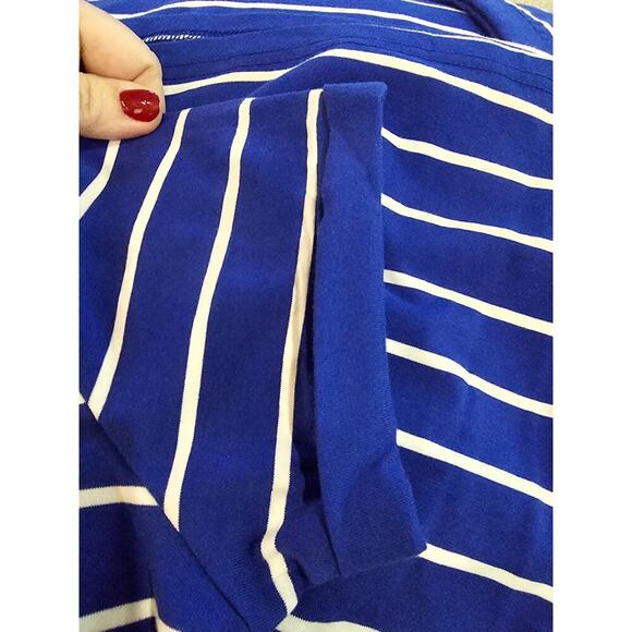 NWT Womens Lulus T Shirt Knit Dress Size Small Royal Blue Striped White Comfort - Picture 6 of 6
